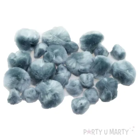 pompony pluszowe akrylowe szary brewis 25 40 mm 24 szt