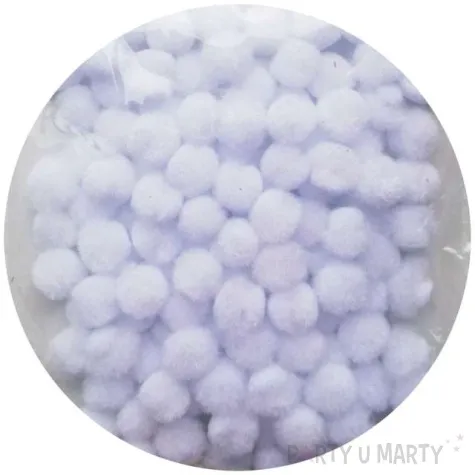 pompony pluszowe classic biale aliga 10 mm 120 szt