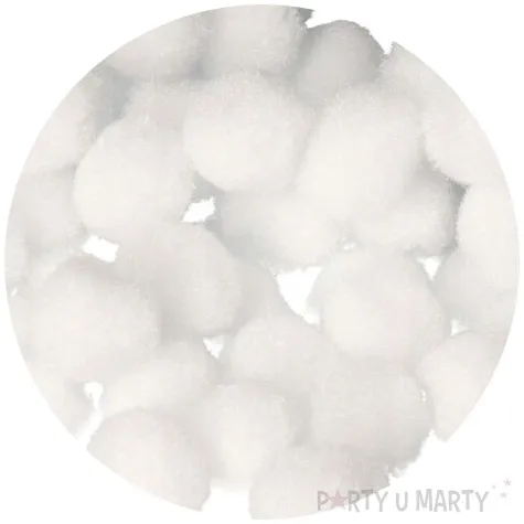 pompony pluszowe classic biale aliga 15 50 mm 80 szt