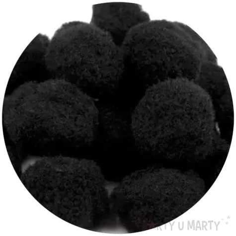 pompony pluszowe classic czarne aliga 15 50 mm 80 szt