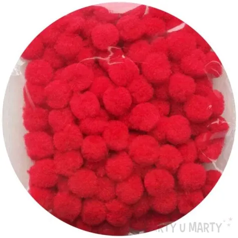 pompony pluszowe classic czerwone aliga 10 mm 120 szt