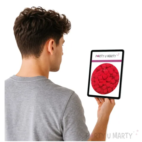 pompony pluszowe classic czerwone aliga 15 50 mm 80 szt