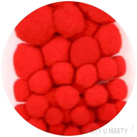 pompony pluszowe classic czerwone jasne titanum 12 45 mm 80 szt