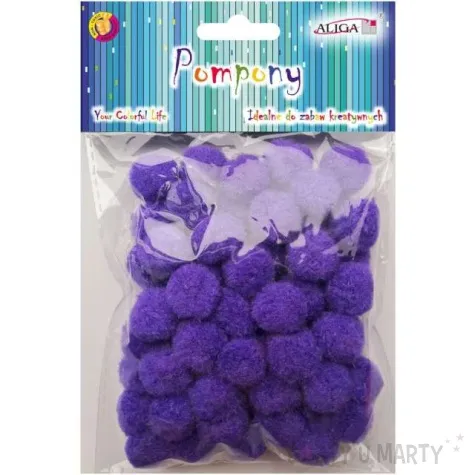pompony pluszowe classic fioletowe aliga 20 mm 60 szt