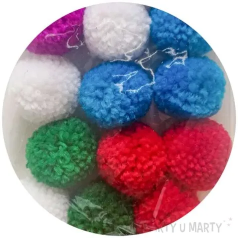 pompony pluszowe classic mix aliga 30 mm 18 szt