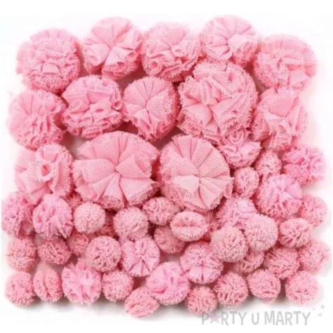 pompony pluszowe classic rozowe jasne titanum 7 22 mm 60 szt