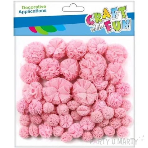 pompony pluszowe classic rozowe jasne titanum 7 22 mm 60 szt