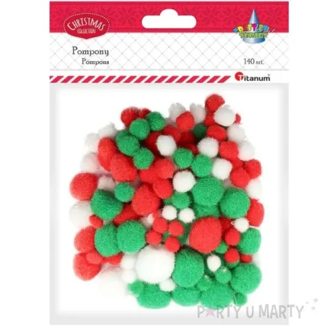 pompony pluszowe classic swiateczne mix titanum 7 23 mm 140 szt