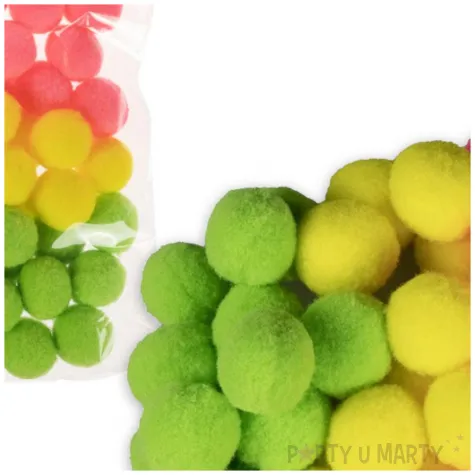 pompony pluszowe classic zielony zolty rozowy arpex 20 mm 45 szt