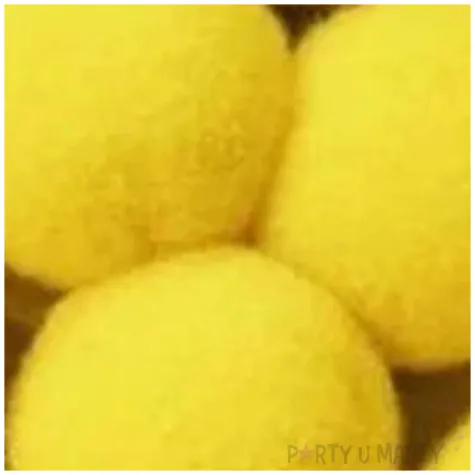 pompony pluszowe classic zolte aliga 15 50 mm 80 szt