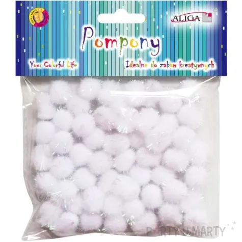 pompony pluszowe metalizowana perla aliga 13 mm 50 szt