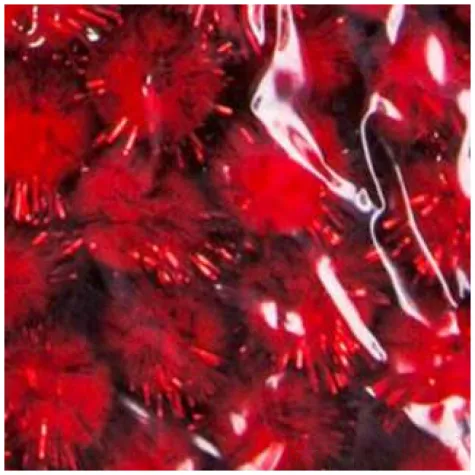 pompony pluszowe metalizowane czerwone aliga 13 mm 50 szt