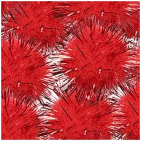 pompony pluszowe metalizowane czerwone titanum 18 mm 15 szt