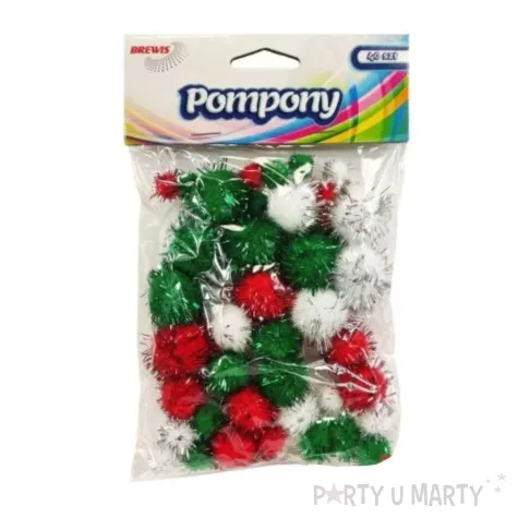 pompony pluszowe metalizowane mix brewis 10 15 20 25 mm 40 szt