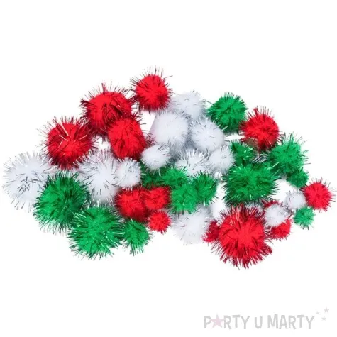 pompony pluszowe metalizowane mix brewis 10 15 20 25 mm 40 szt