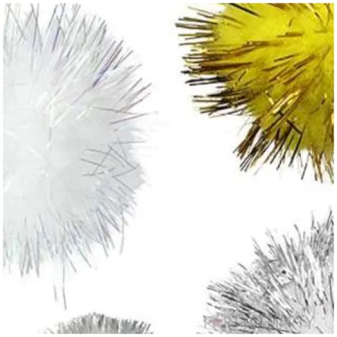 pompony pluszowe metalizowane srebrno zlote titanum 10 40 mm 100 szt