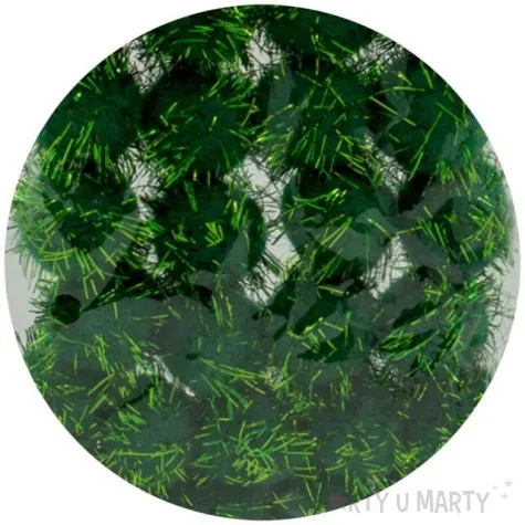 pompony pluszowe metalizowane zielone aliga 25 mm 24 szt