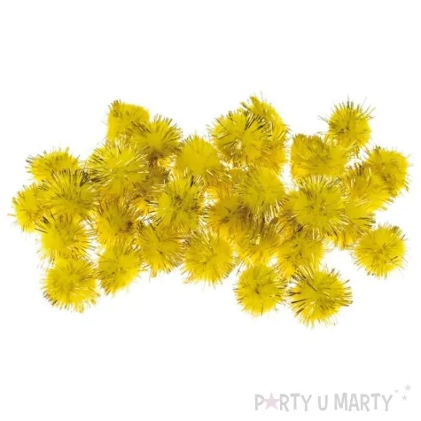 pompony pluszowe metalizowane zolty brewis 20 mm 40szt