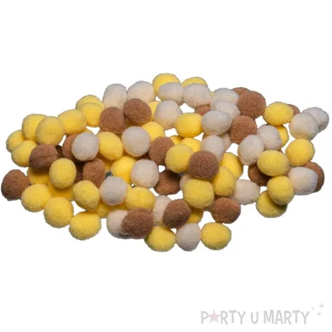 pompony pluszowe poliestrowe bezowy mix brewis 10 mm 100 szt
