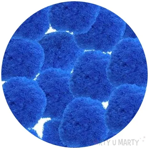 pompony pluszowe poliestrowe chabrowe ciemne niebieskie titanum 18 mm 15 szt