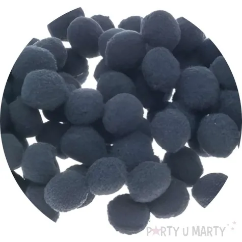 pompony pluszowe poliestrowe czarny brewis 10 mm 100 szt
