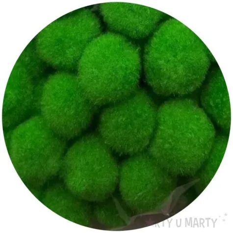 pompony pluszowe poliestrowe jasno zielone aliga 20 mm 60 szt