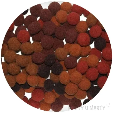 pompony pluszowe poliestrowe jesienne brazowe titanum 10 mm 120 szt