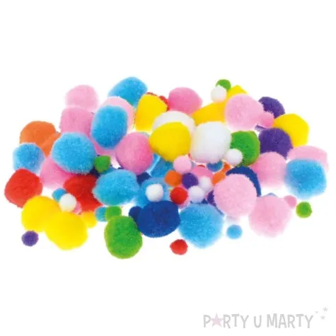 pompony pluszowe poliestrowe mix brewis 10 25 mm 100 szt