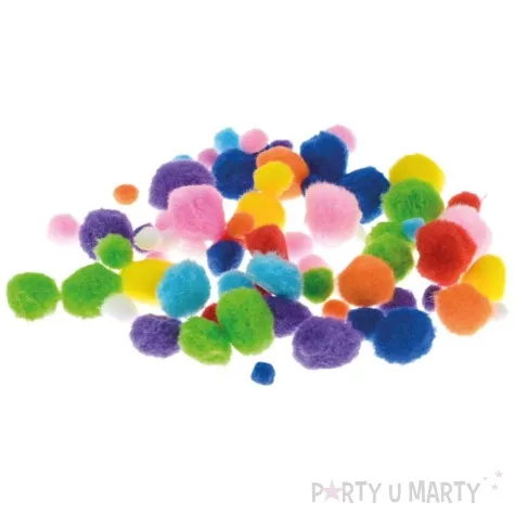 pompony pluszowe poliestrowe mix brewis 10 25 mm 78 szt