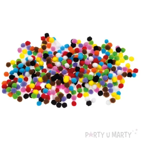 pompony pluszowe poliestrowe mix brewis 7 mm 380 szt