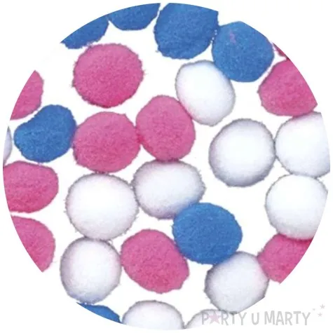 pompony pluszowe poliestrowe mix titanum 10 mm 120 szt