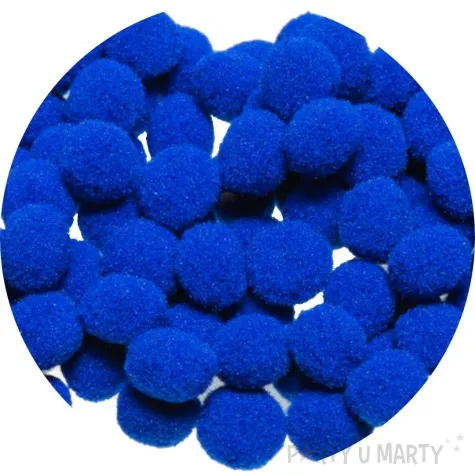 pompony pluszowe poliestrowe niebieski brewis 10 mm 100 szt