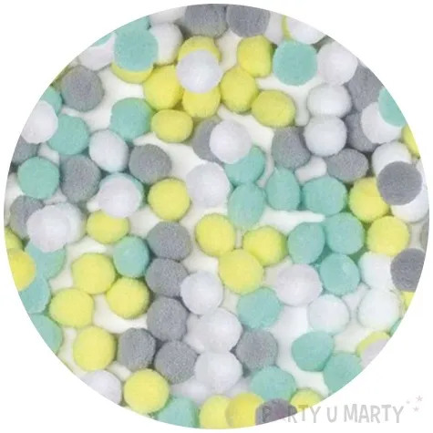 pompony pluszowe poliestrowe pastelowe mix titanum 10 mm 120 szt