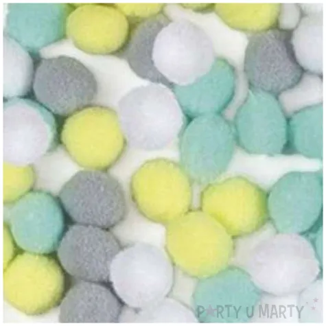 pompony pluszowe poliestrowe pastelowe mix titanum 10 mm 120 szt