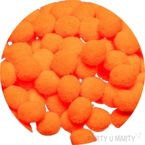 pompony pluszowe poliestrowe pomaranczowy brewis 10mm 100 szt