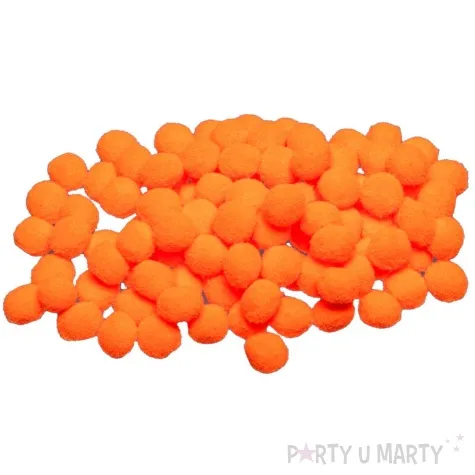 pompony pluszowe poliestrowe pomaranczowy brewis 10mm 100 szt