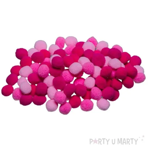 pompony pluszowe poliestrowe rozowy mix brewis 10 mm 100 szt