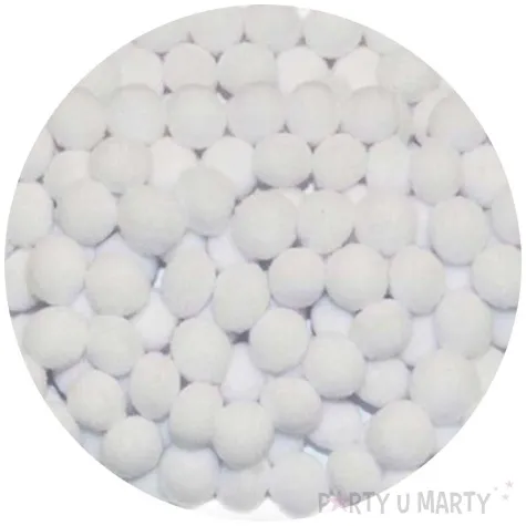 pompony pluszowe poliestrowe sniezne biale titanum 10 mm 120 szt