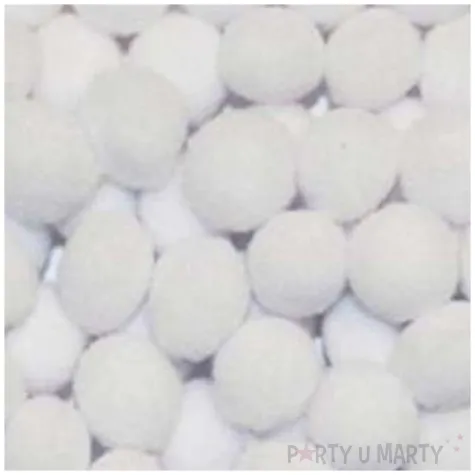 pompony pluszowe poliestrowe sniezne biale titanum 10 mm 120 szt