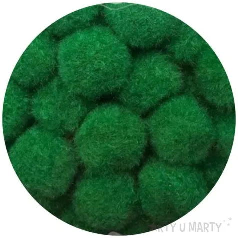 pompony pluszowe poliestrowe zielone aliga 20 mm 60 szt