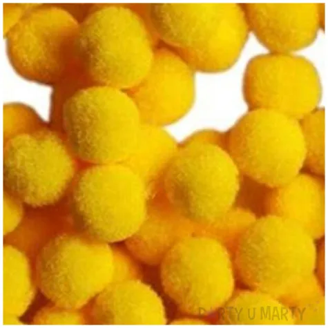 pompony pluszowe poliestrowe zolte titanum 10 mm 120 szt