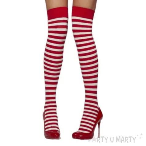 ponczochy bialo czerwone paski smiffys rozm uniw