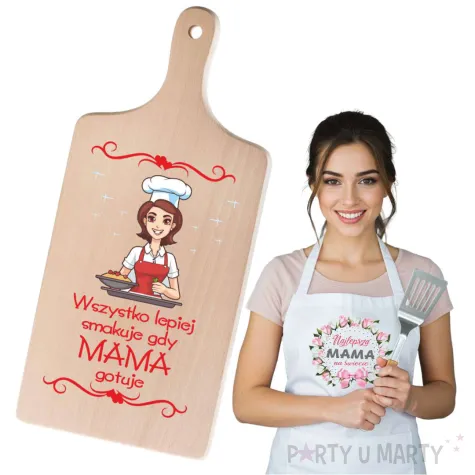 prezent deska drukowana dzien matki wszystko lepiej smakuje gdy mama gotuje