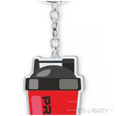 prezent dla chlopaka brelok shaker protein silownia czerwony