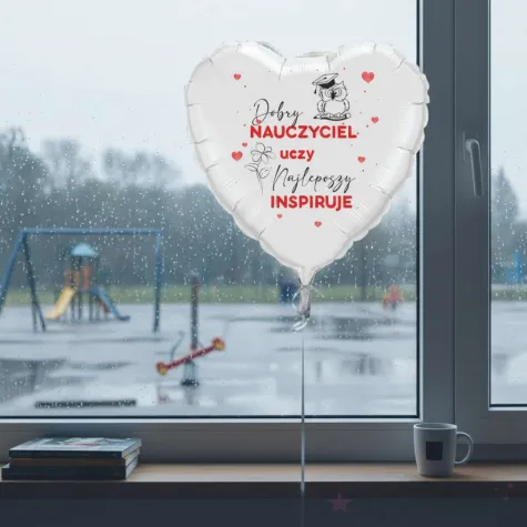 prezent dla nauczyciela na dzien edukacji balon foliowy serce najlepszy nauczyciel dekoracja 18