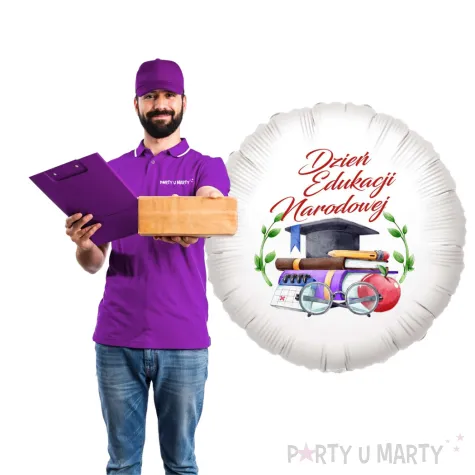 prezent dla nauczyciela na dzien edukacji narodowej balon foliowy biret bialy 18 rnd