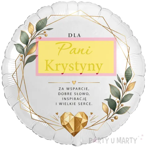 prezent dla nauczyciela wychowawcy na dzien edukacji narodowej balon foliowy z imieniem serduszko