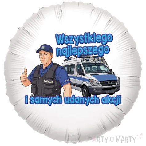 prezent dla policjanta dekoracja balon foliowy policjant wszystkiego najlepszego 18 rnd