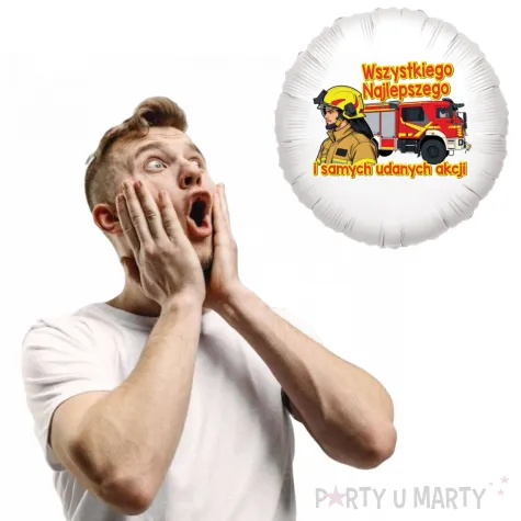 prezent dla strazaka dekoracja balon foliowy strazak medyczny wszystkiego najleps