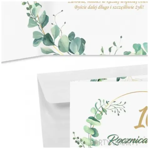 prezent na 10 rocznice slubu pamiatka kartka okolicznosciowa eukaliptus beauty 15x15 cm